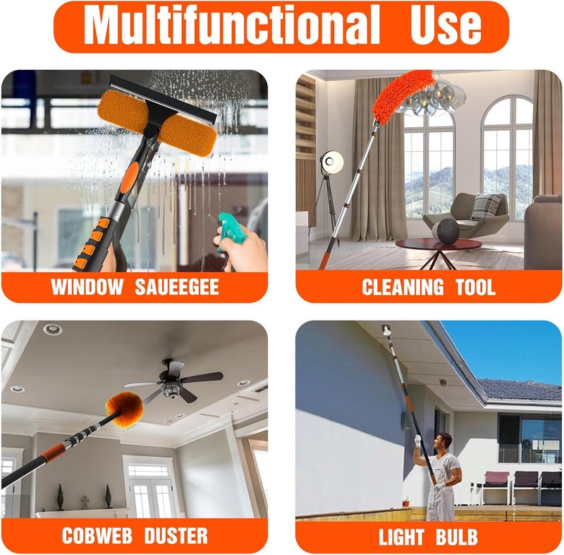 LAANPOLE Telescoping Pole, 5-20FT Aluminum Extension Pole(26FT Reach), Multi-Purpose Paint Roller for Painting, Dusting and Cleaning - Image 4